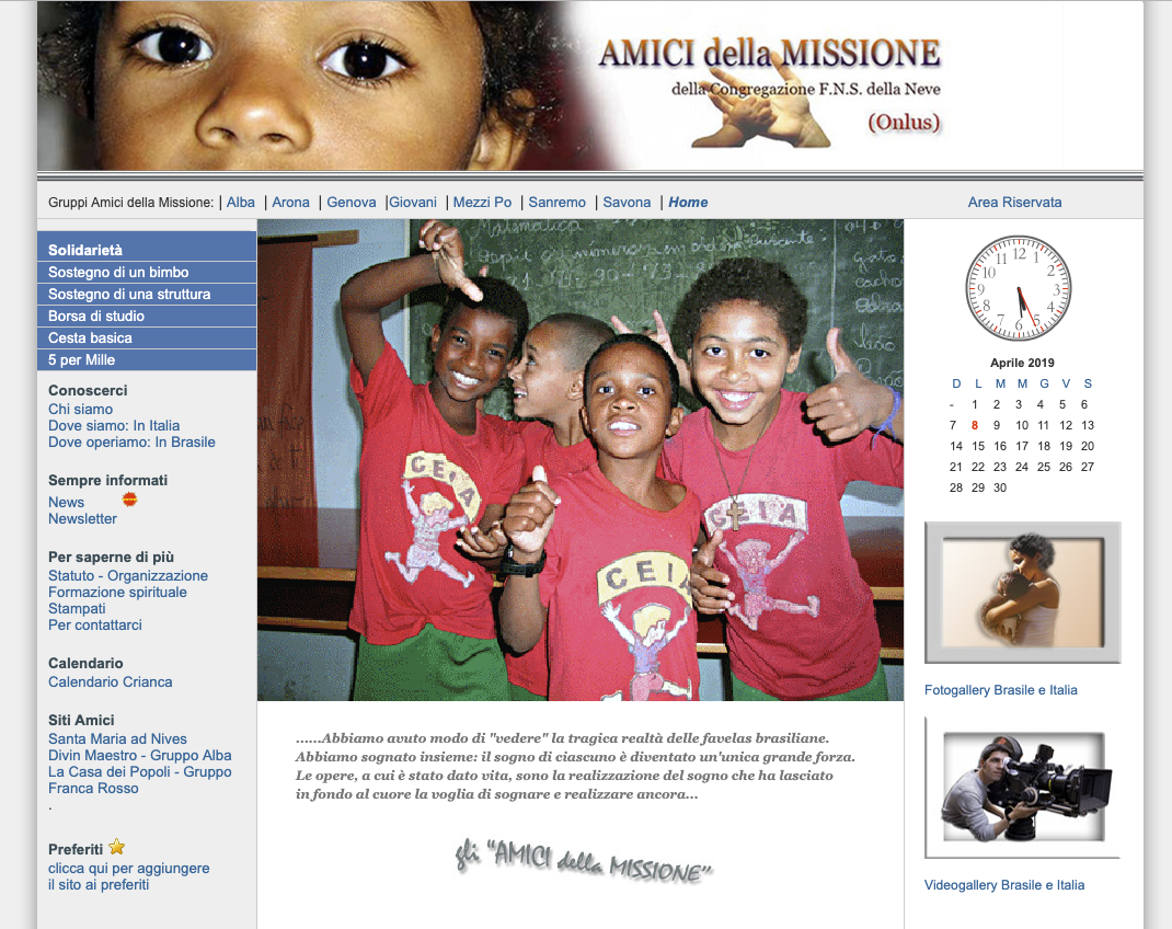 Sito associazione amici della missione